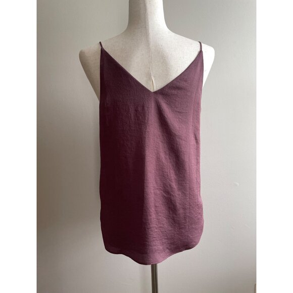 Express V-Neck Spaghetti Strap Camisole Tank Top Womens S Mauve Flowy - Picture 4 of 8